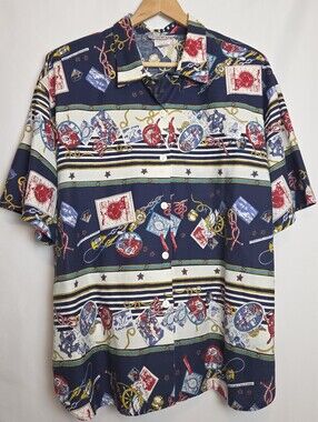 Cabrais Vintage 80s Nautical Button Down Shirt